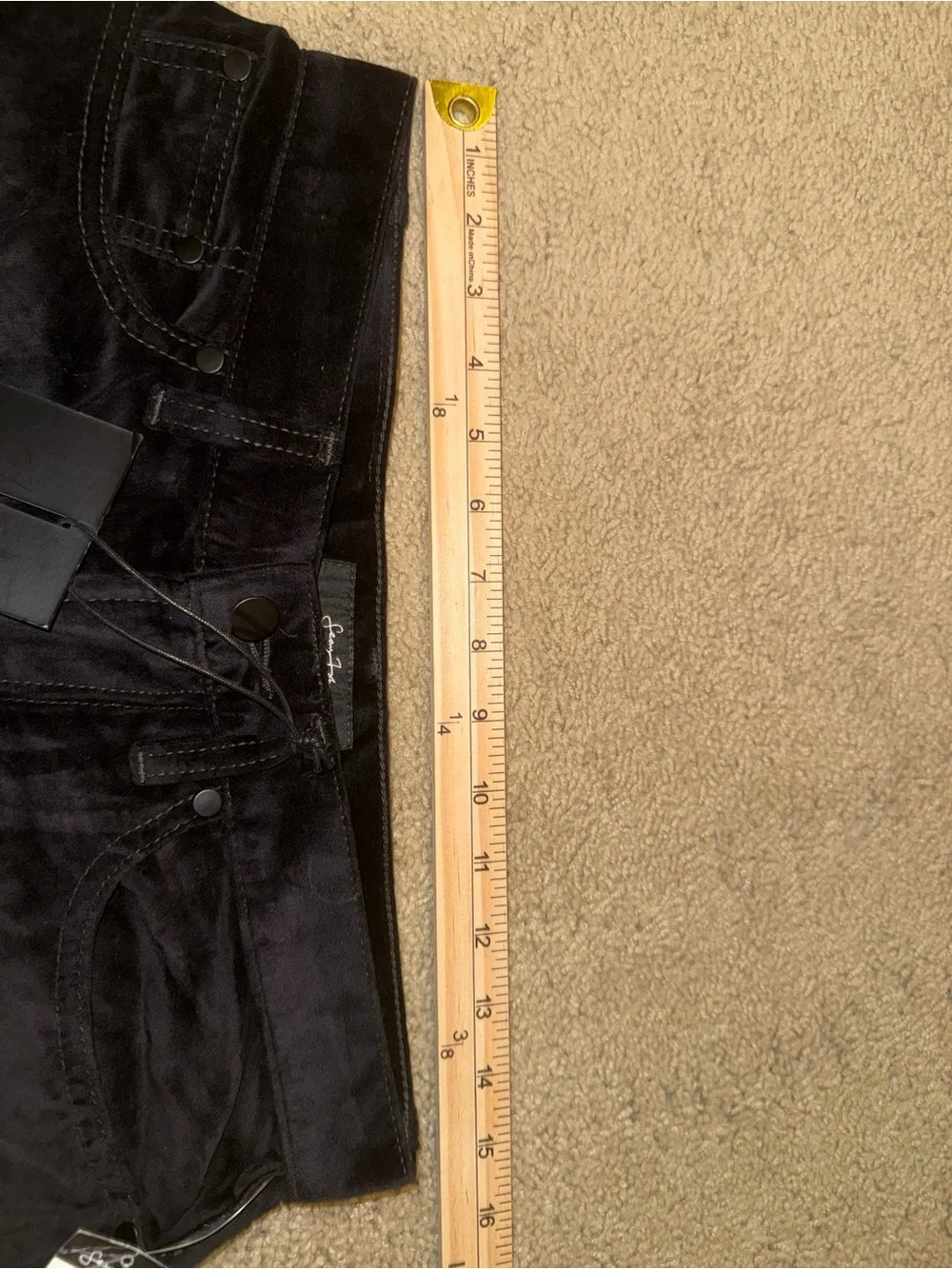 Y2K Hip Hop Sean John‎ NEW Pants Mens 30 Black Crushed Velvet Studded Pocket